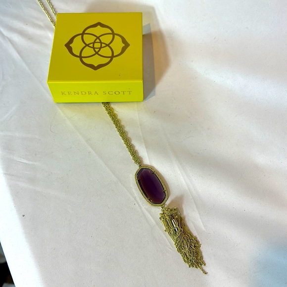 Kendra Scott Purple and Gold Pendant Necklace. Looks brand new - only worn once. - Picture 3 of 8